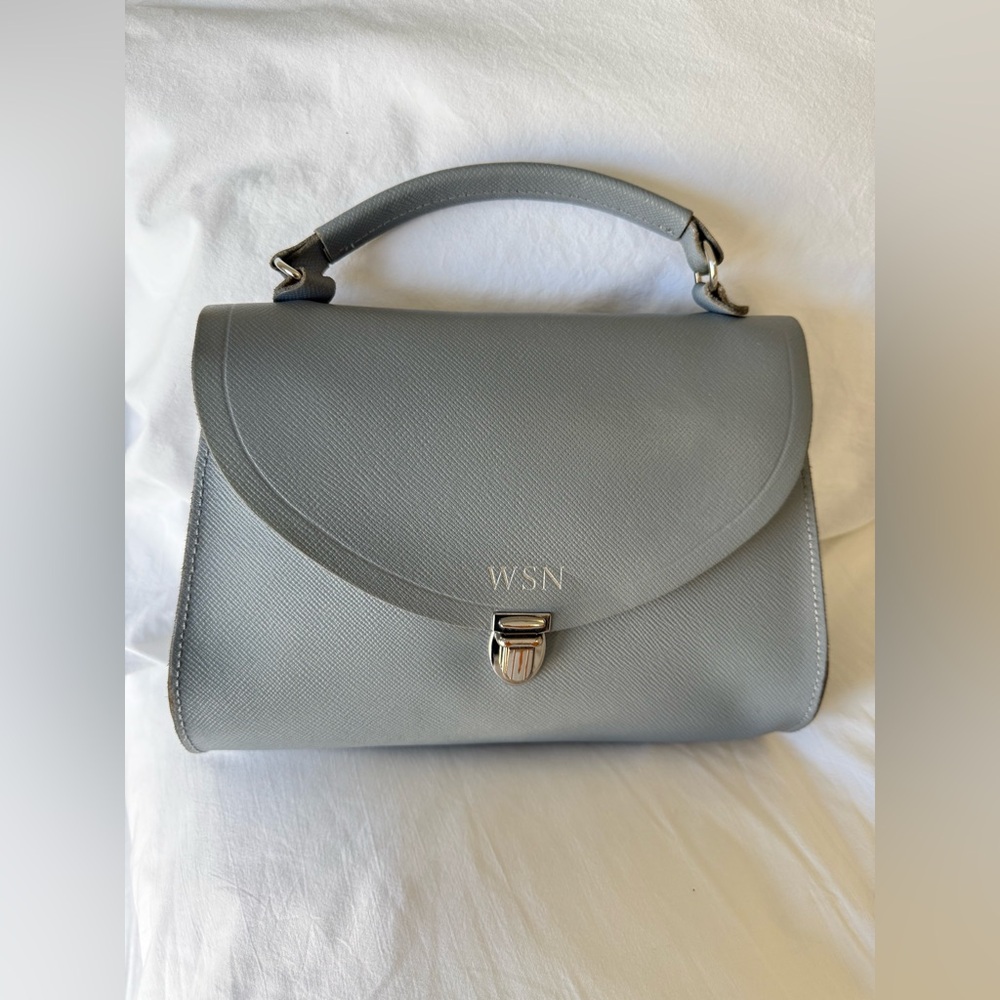 Cambridge Satchel Company | Blue Poppy Saffiano Leather Crossbody Handbag - Picture 3 of 13